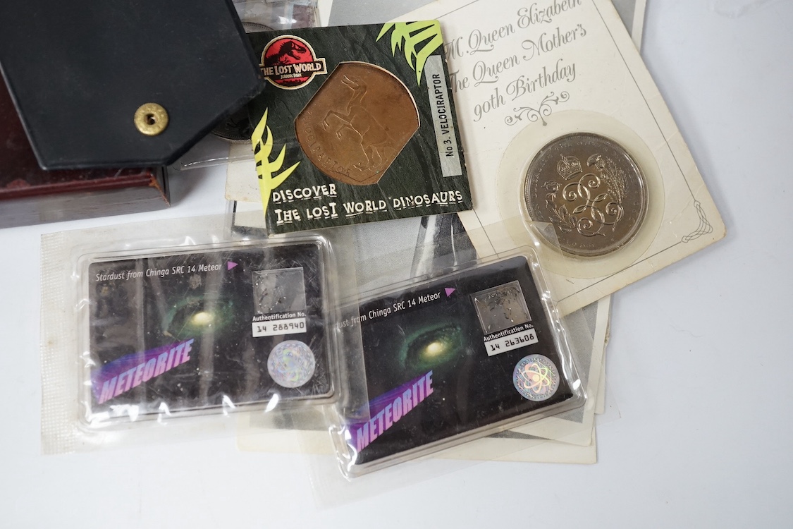 A Service Medal of the Order of St John’s with two clasps, together with a United Kingdom brilliant uncirculated coin collection 2008, plus a few other items. Condition - fair.